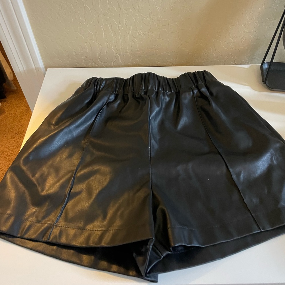 Leather shorts